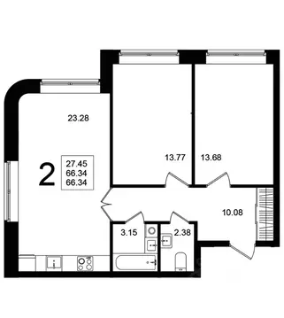 2-к кв. Московская область, Химки Клязьма-Старбеево мкр, Мишино кв-л,  ...