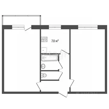 2-к кв. Нижегородская область, Выкса Юбилейный мкр, 3 (42.6 м)