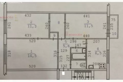 3-комнатная квартира: Екатеринбург, улица Бородина, 3 (59 м)