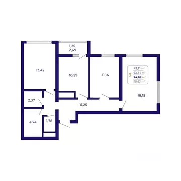3-к кв. Башкортостан, Уфа Затон-Восточный жилрайон, Паруса жилой ...