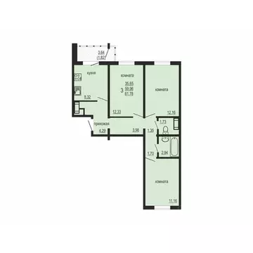 3-к кв. Челябинская область, Челябинский городской округ, пос. ...