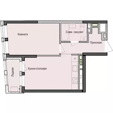 1-комнатная квартира: Казань, жилой район Седьмое Небо, ЖК Унай (39.1 ...