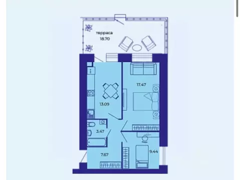 2-к кв. Брянская область, Брянск ул. Комарова, 47а (57.1 м)