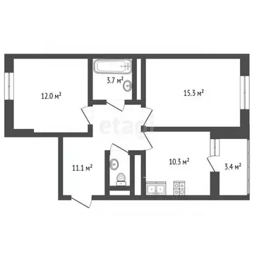 2-к кв. Московская область, Мытищи просп. Астрахова, 7 (53.5 м)