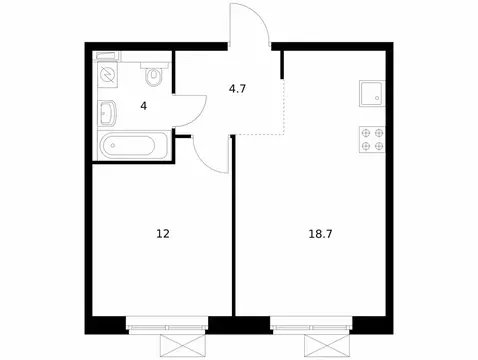 1-комнатная квартира: Котельники, микрорайон Парковый, 1к6 (38.9 м)