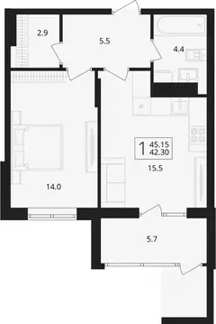 1-к кв. Брянская область, Брянский район, Снежское с/пос, пос. Путевка ...