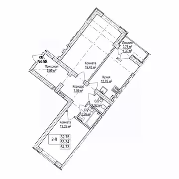 2-к кв. Калининградская область, Зеленоградск ул. Имени Гвардии ...