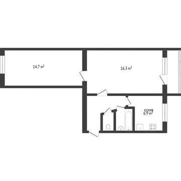 2-комнатная квартира: Златоуст, улица Строителей, 10А (44 м)