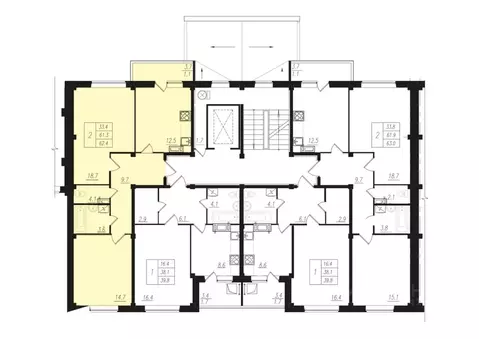 2-к кв. Чувашия, Чебоксары ул. Прогрессивная, 2 (62.0 м)