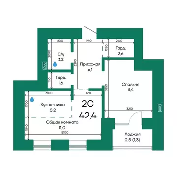 2-к кв. Алтайский край, Барнаул Просторная ул., 390к2 (42.4 м)