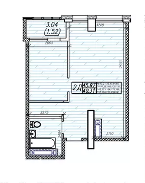 2-к кв. Приморский край, Владивосток Суприм жилой комплекс (44.7 м)