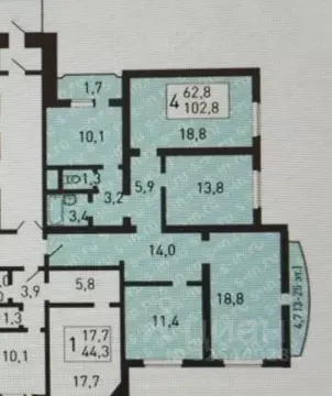 4-к кв. Московская область, Люберцы ул. Преображенская, 17к1 (101.6 м)