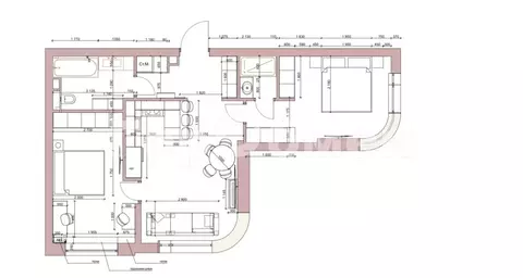 2-комнатная квартира: Москва, улица Вильгельма Пика, 1 (65 м)