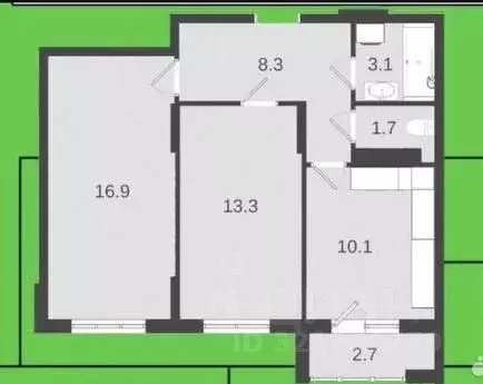 2-к кв. Самарская область, Самара Южное ш., 9 (54.9 м)