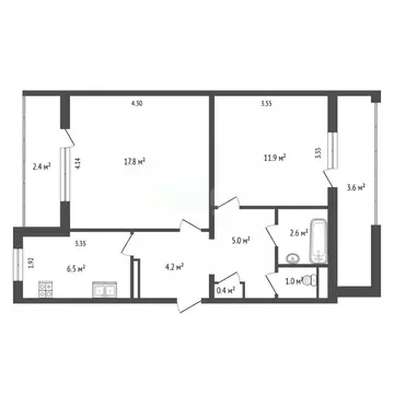 2-к кв. Севастополь ул. Павла Корчагина, 18 (61.7 м)