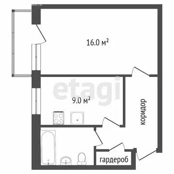 1-комнатная квартира: Воронеж, улица Историка Костомарова, 48А (31.6 ...