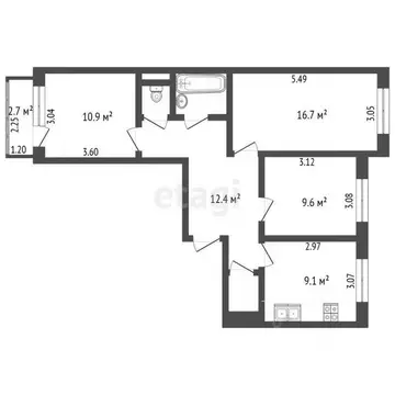3-к кв. Ямало-Ненецкий АО, Новый Уренгой Лимбяяха мкр, Приозерный мкр, ...