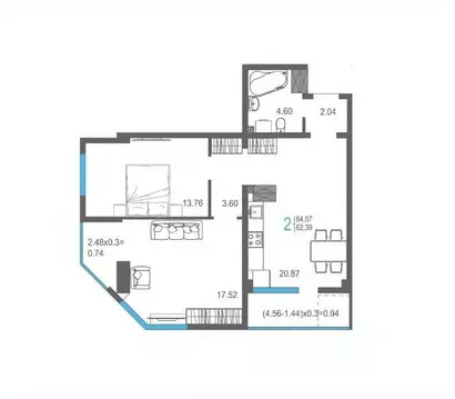 2-к кв. Крым, Ялта ул. Кирова, 155Ак1 (64.07 м)