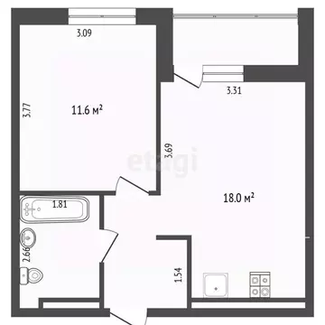 1-к кв. Тюменская область, Тюмень ул. Николая Глебова, 3 (36.2 м)