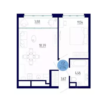 1-к кв. Рязанская область, Рязанский муниципальный округ, с. Дядьково ...