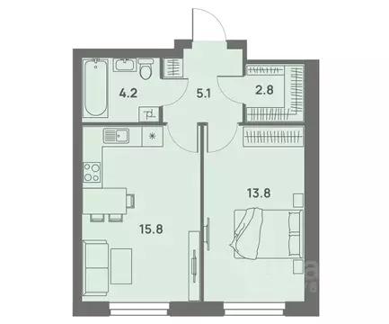 2-к кв. Пермский край, Пермь Трамвайная ул., 27 (41.7 м)