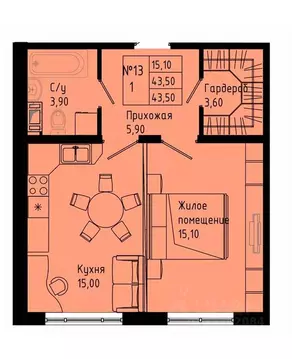 1-к кв. Ленинградская область, Коммунар г. Гатчинский муниципальный ...