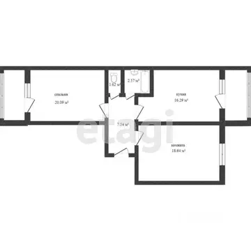 2-к кв. Амурская область, Благовещенск ул. Строителей, 70 (66.9 м)