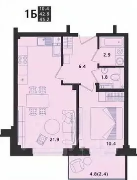 1-к кв. Псковская область, Псковский район, Завеличенская волость, д. ...