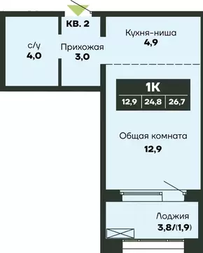 1-к кв. Новосибирская область, Новосибирск Гренландия жилой комплекс ...
