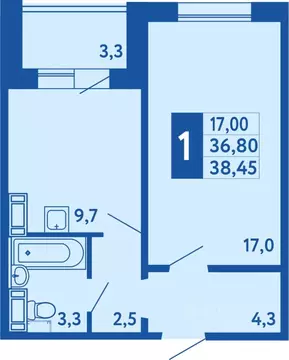 1-к кв. Башкортостан, Уфа Дема жилрайон, Новая Дема жилой комплекс ...