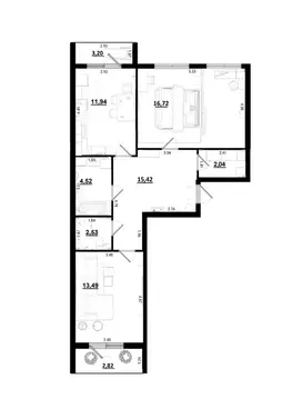 2-к кв. Калужская область, Калуга ул. Радостная, 10 (72.67 м)