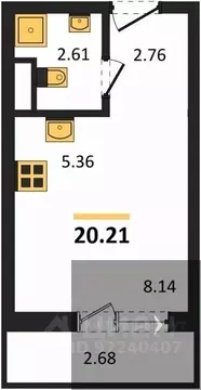 Студия Воронежская область, Воронеж Цимлянская ул., 10Г (20.21 м)