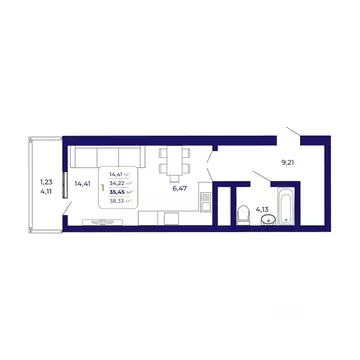 1-к кв. Башкортостан, Уфа Затон-Восточный жилрайон, Паруса жилой ...