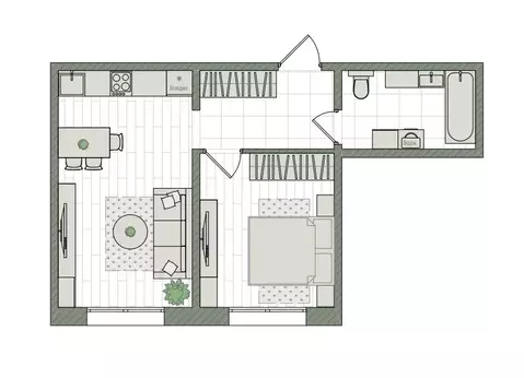 2-комнатная квартира: Киров, Прибрежный бульвар, 6 (40.3 м)