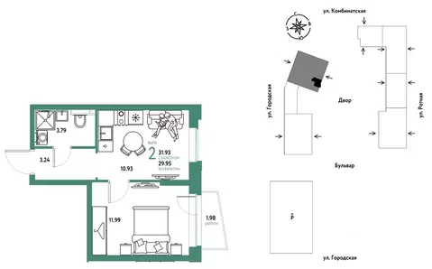 2-к кв. Свердловская область, Екатеринбург муниципальное образование, ...