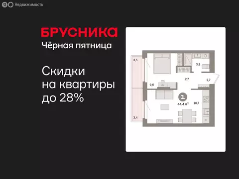1-комнатная квартира: Екатеринбург, жилой район Сортировочный, ...