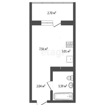 Квартира-студия: Тюмень, Интернациональная улица, 203к2 (15.8 м)