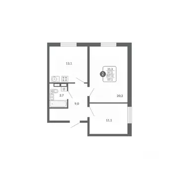 2-к кв. Кировская область, Киров ул. Потребкооперации, 34 (57.1 м)