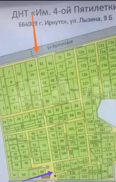 Участок в Иркутская область, Иркутск Имени 4-й Пятилетки СНТ, 113 (5.5 ...