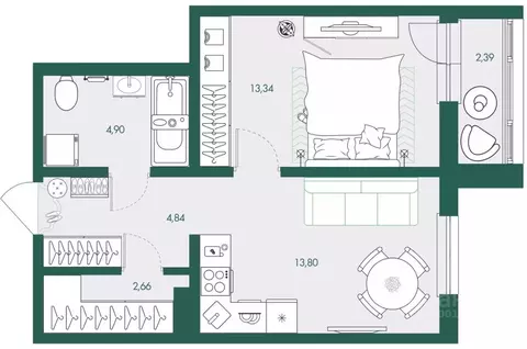 1-к кв. Сахалинская область, Южно-Сахалинск Ново-Александровск п/р, ...