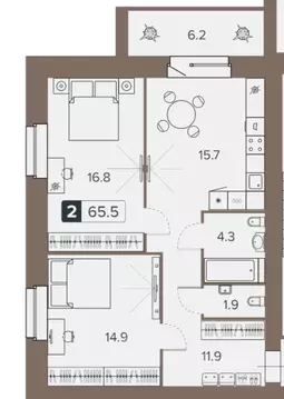 2-к кв. Брянская область, Брянск пер. 22-го съезда КПСС, 63А (68.6 м)