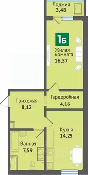 1-к кв. Чувашия, Чебоксары ул. Академика В.Н.Челомея, 12к1 (54.17 м)