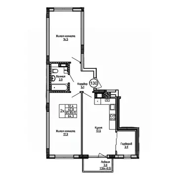 2-к кв. Калининградская область, Калининград ул. 1-я Большая окружная ...