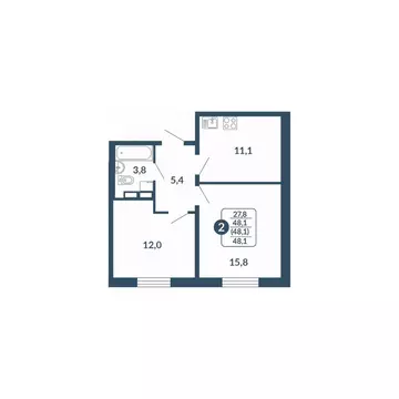 2-к кв. Кировская область, Киров Скандинавия жилой комплекс (48.1 м)