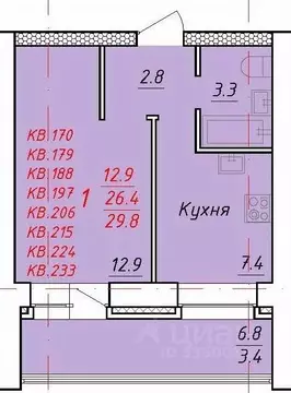 1-к кв. Алтайский край, Новоалтайск Индустриальная ул., 18А (29.8 м)