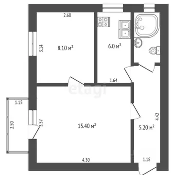 2-к кв. Вологодская область, Шексна рп, Шексна-1 мкр ул. Спортивная, ...