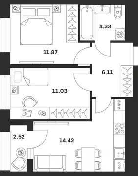 2-к кв. Тульская область, Тула городской округ, с. Осиновая Гора ул. ...