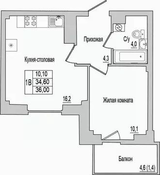 1-к кв. Псковская область, Псковский район, Завеличенская волость, д. ...