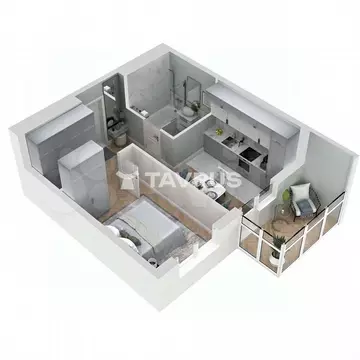 1-к кв. Крым, Симферопольский район, Молодежное пгт  (35.0 м)