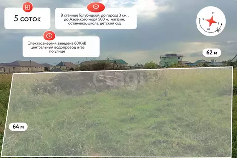 Участок в Краснодарский край, Темрюкский район, Голубицкое с/пос, ...